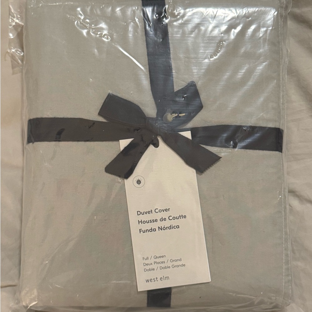 West Elm Grey Duvet Cover Cotton